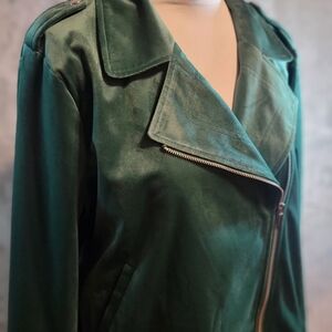 LC Lauren Conrad Emerald Green Velveteen Jacket